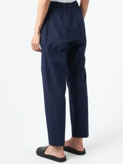 Pomandere - Trousers with Elastic Waist in Navy