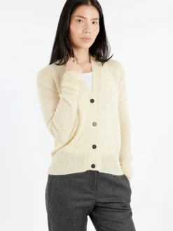 Pomandère - Alpaca Cardigan in Pale Yellow