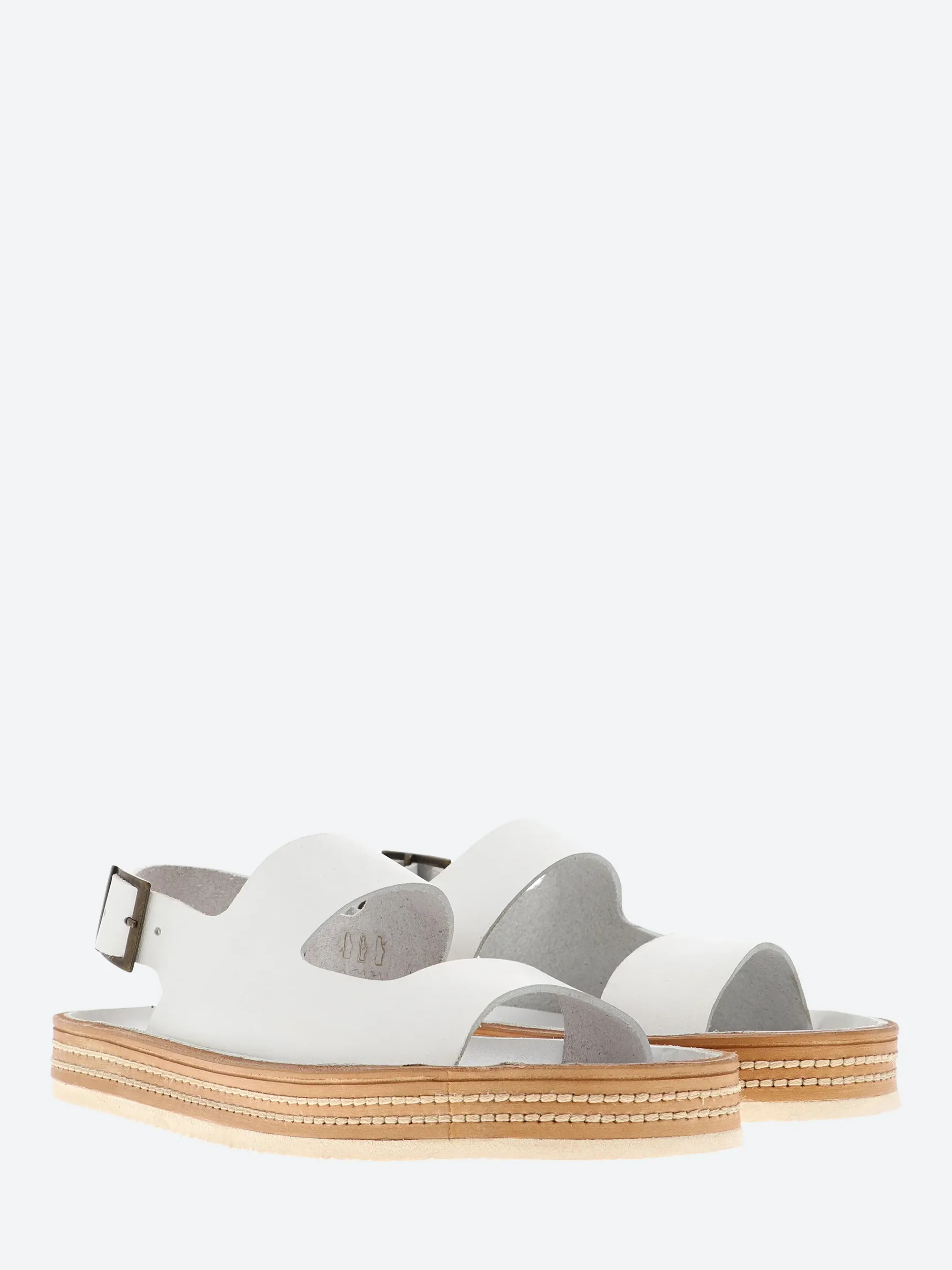Punto Pigro - Alpha 3 Two Strap Sandal in Bianca Vacchetta