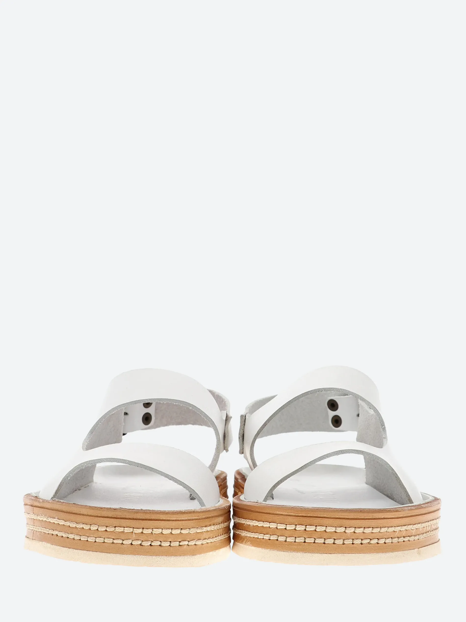 Punto Pigro - Alpha 3 Two Strap Sandal in Bianca Vacchetta