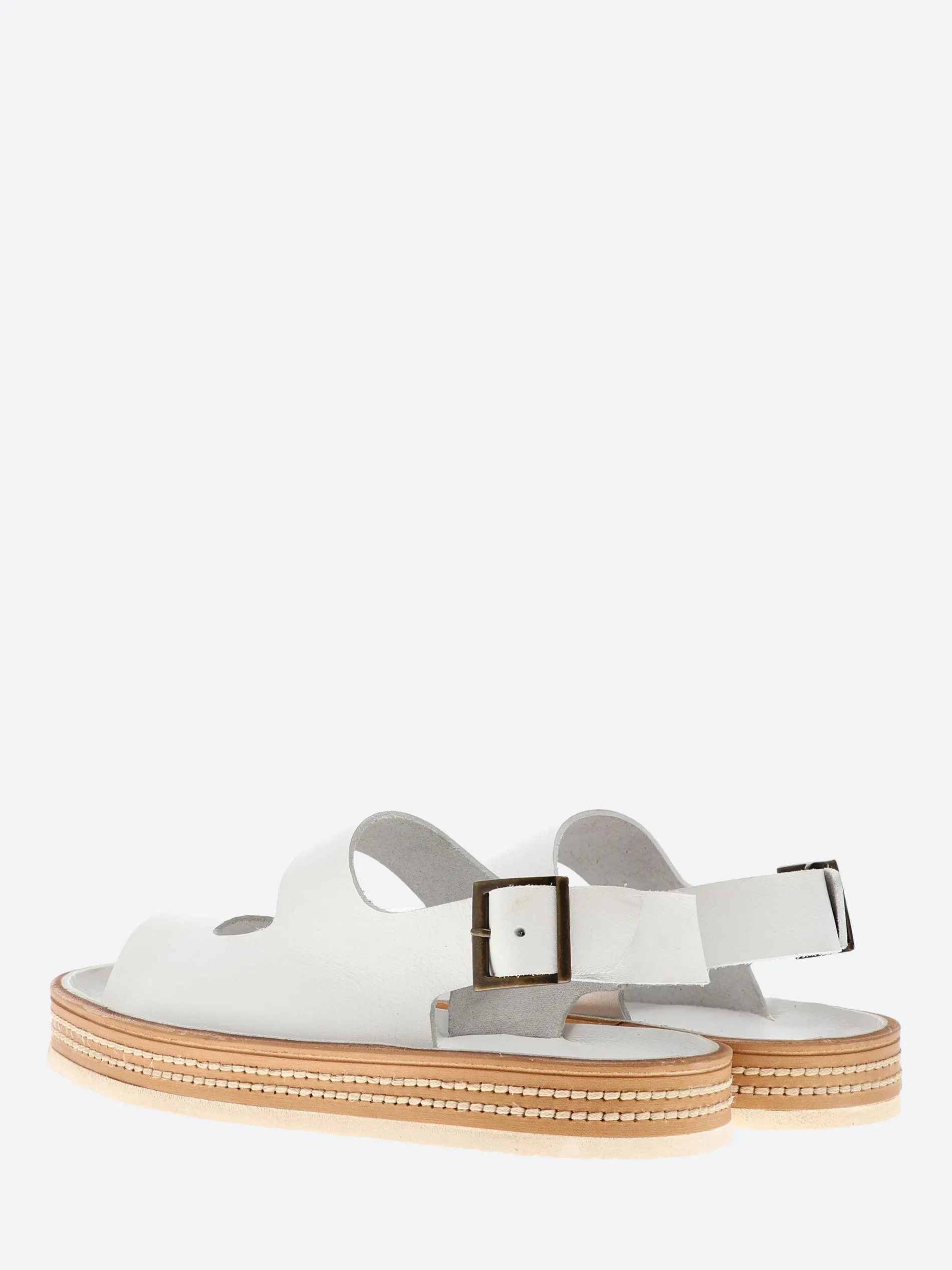 Punto Pigro - Alpha 3 Two Strap Sandal in Bianca Vacchetta