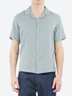 Rag & Bone - Avery Gauze Shirt in Stone Blue Stripe