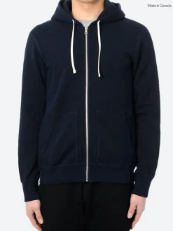Reigning Champ - Midweight Terry Full Zip Hoodie in Navy