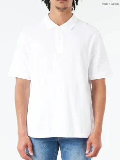 Reigning Champ - Pique Polo in White