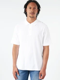 Reigning Champ - Pique Polo in White