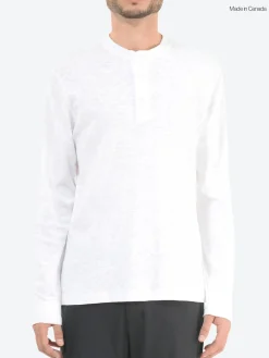 Reigning Champ - 1x1 Slub Henley in White