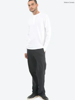 Reigning Champ - 1x1 Slub Henley in White