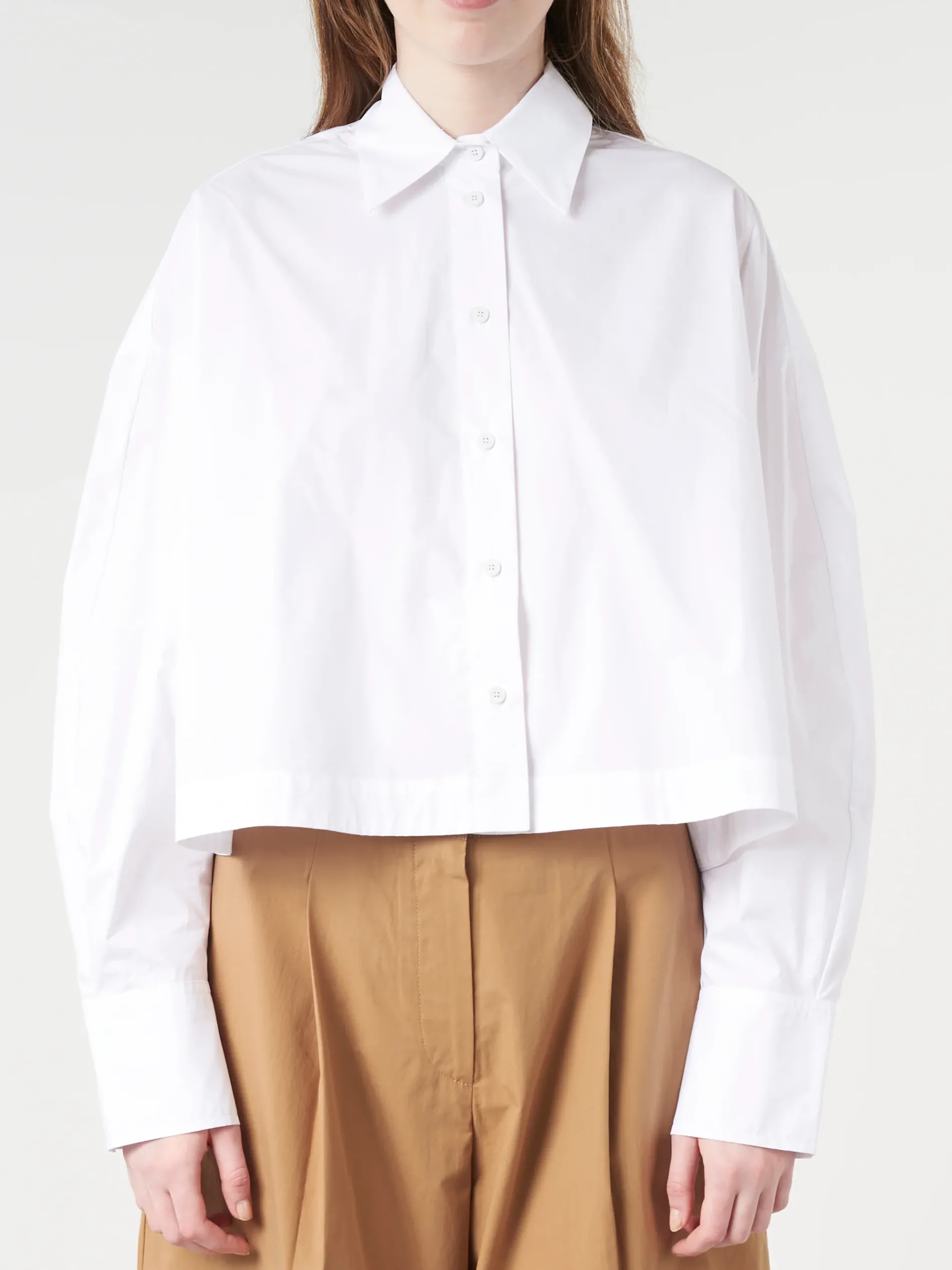 Roberto Collina - Cropped Boxy Shirt in Bianco