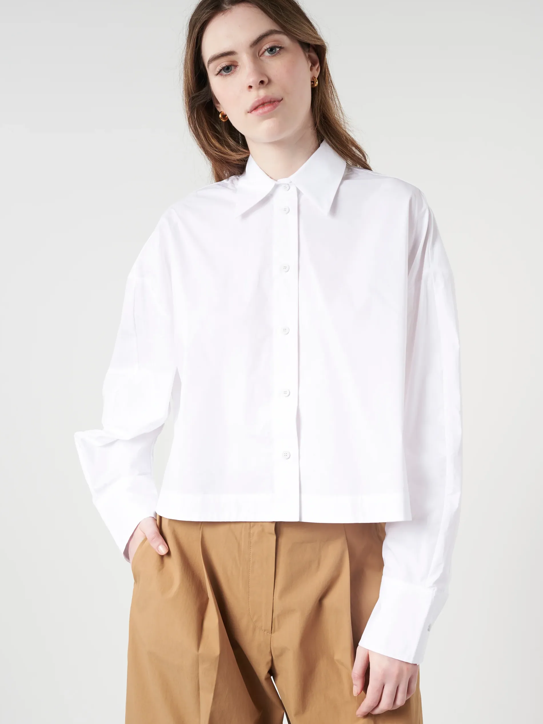 Roberto Collina - Cropped Boxy Shirt in Bianco