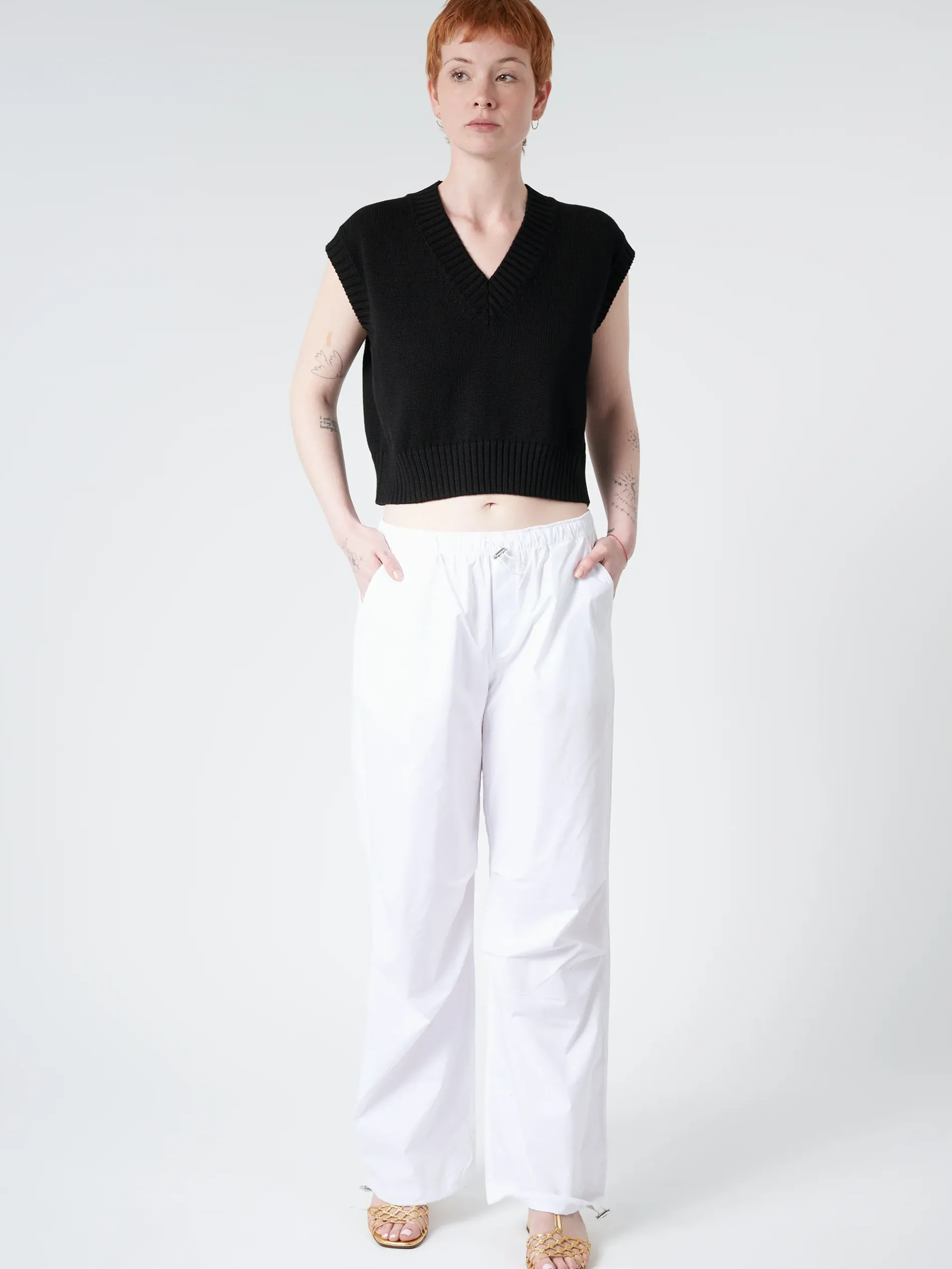 Roberto Collina - Parachute Pants in Bianco