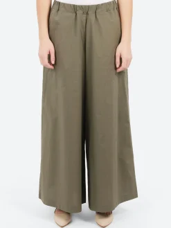 Roberto Collina - Wide Cropped Trousers in Militare
