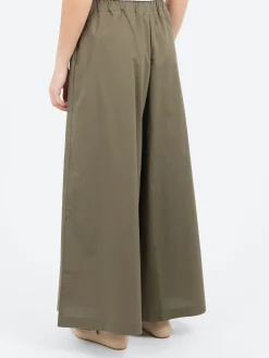 Roberto Collina - Wide Cropped Trousers in Militare