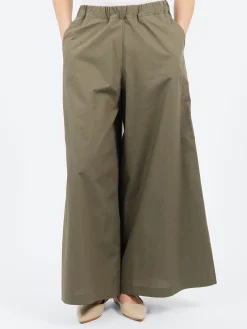 Roberto Collina - Wide Cropped Trousers in Militare