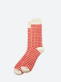 ROTOTO - Gingham Check Sock in Red