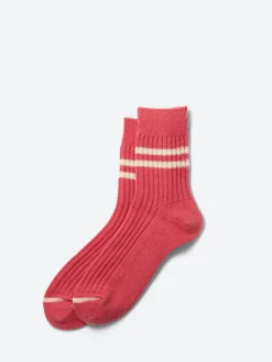 ROTOTO - Merino Lambswool Stripe Socks in Pink