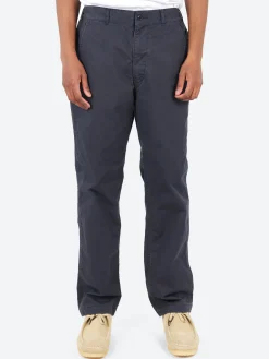 Sage de Cret - Cotton Chino Cloth Peg Top Pants in Navy