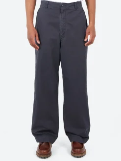 Sage de Cret - Cotton Chino Cloth Baggy Pants in Navy