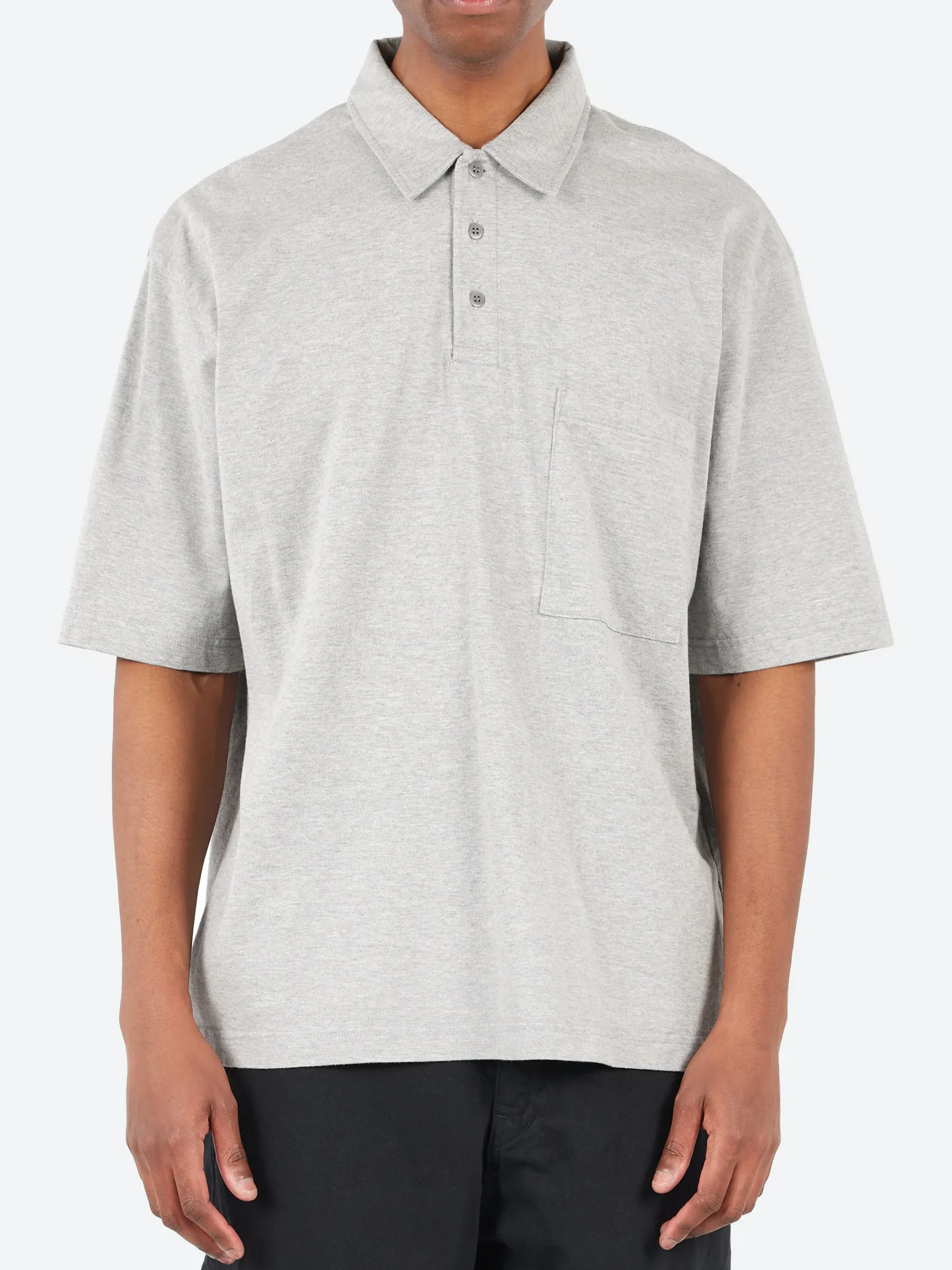 Sage de Cret - Max Weight Jersey Short Sleeve Polo Shirt in Medium Gray