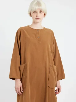 Sarahwear - Corduroy Henley Dress in Beige