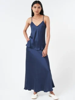 SILK LAUNDRY - Long Bias Cut Skirt in Midnight