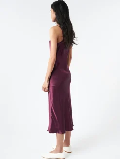 SILK LAUNDRY - 90s Slip Dress in Blood Plum