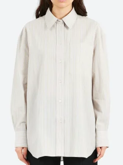 Soeur - Carlotta Shirt in Gris Clair and Ecru