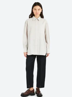 Soeur - Carlotta Shirt in Gris Clair and Ecru