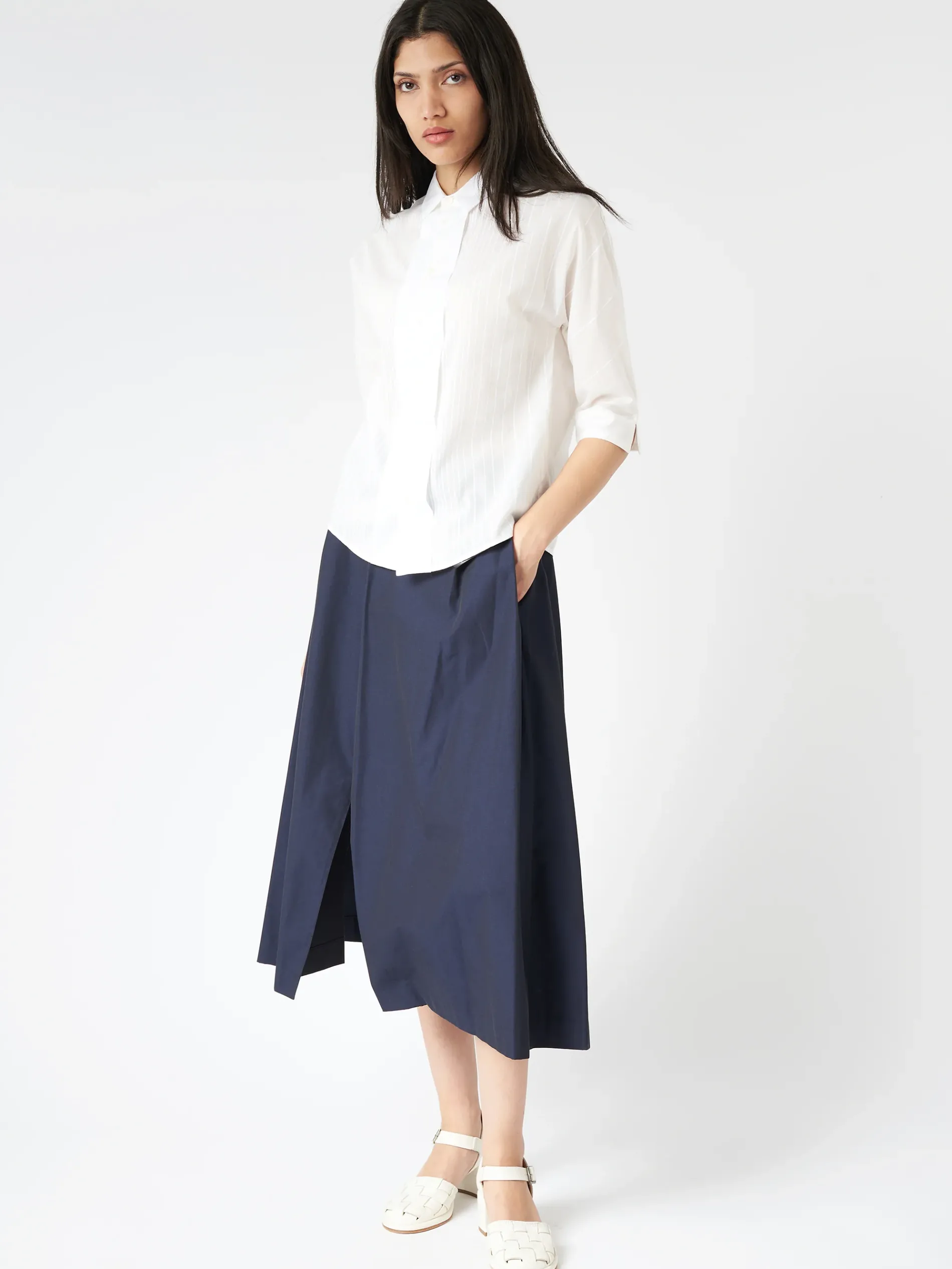 Stephan Schneider - Decagon Skirt in Night Blue Cotton