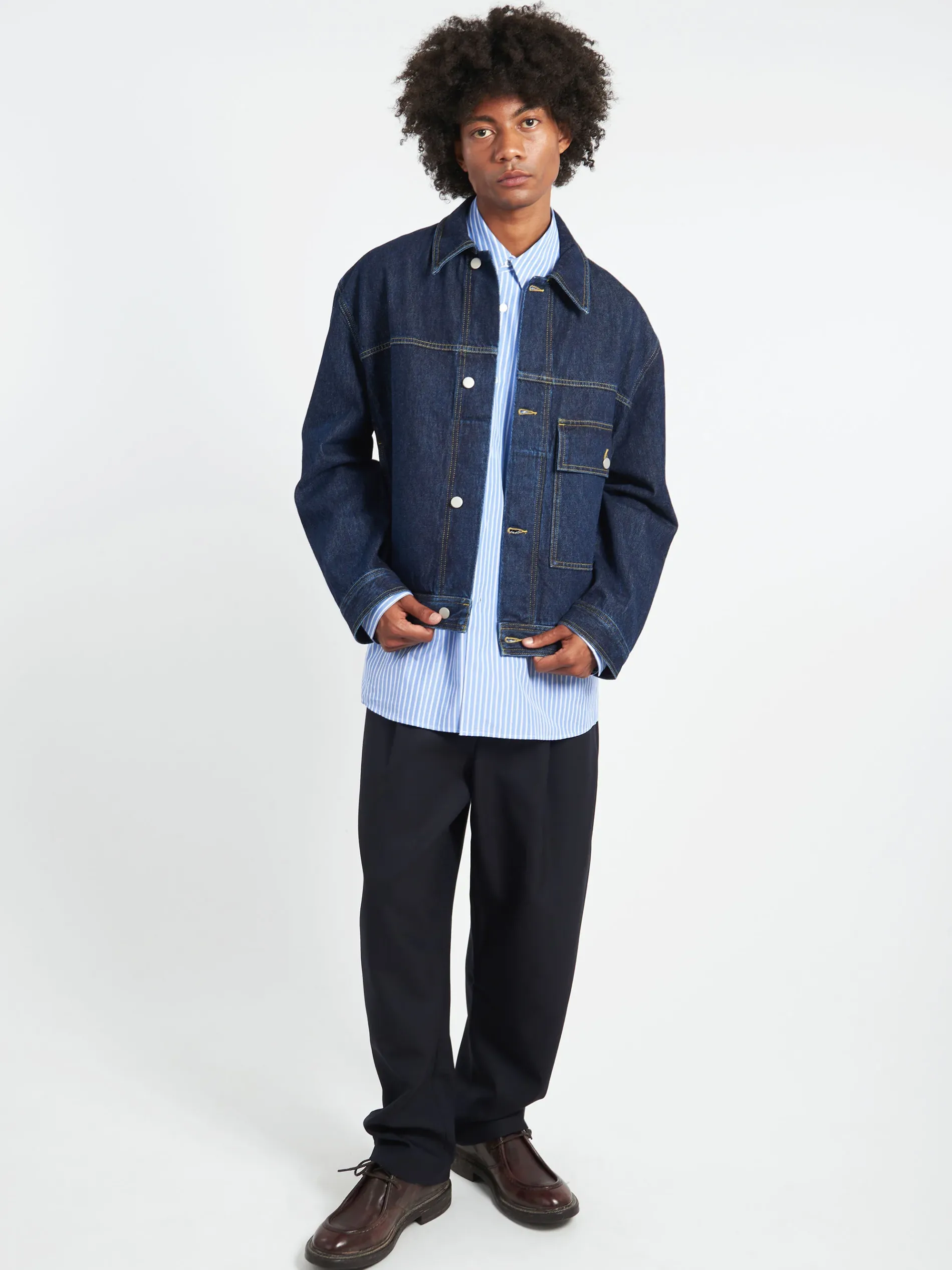 Studio Nicholson - Petar Denim Jacket in Blue Black