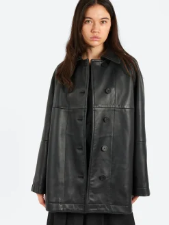Studio Nicholson - Ridger Leather Coat in Black