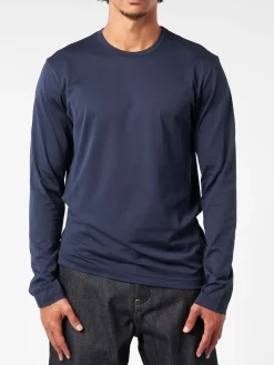 Sunspel - Long Sleeve Classic T-Shirt in Navy