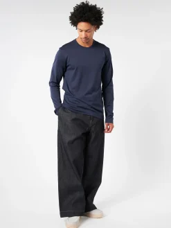 Sunspel - Long Sleeve Classic T-Shirt in Navy