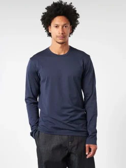 Sunspel - Long Sleeve Classic T-Shirt in Navy