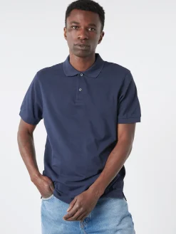 Sunspel - Pique Polo Shirt in Navy