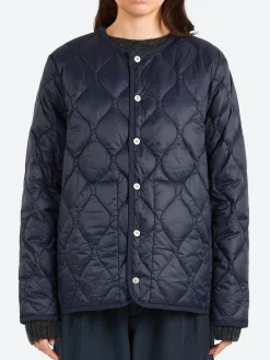 TAION - Military Crew Down Jacket in Dark Navy