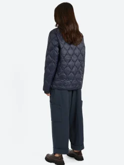 TAION - Military Crew Down Jacket in Dark Navy