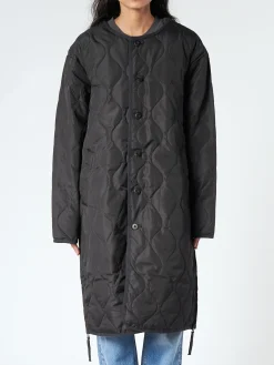 TAION - Military Crew Neck Down Coat in Black