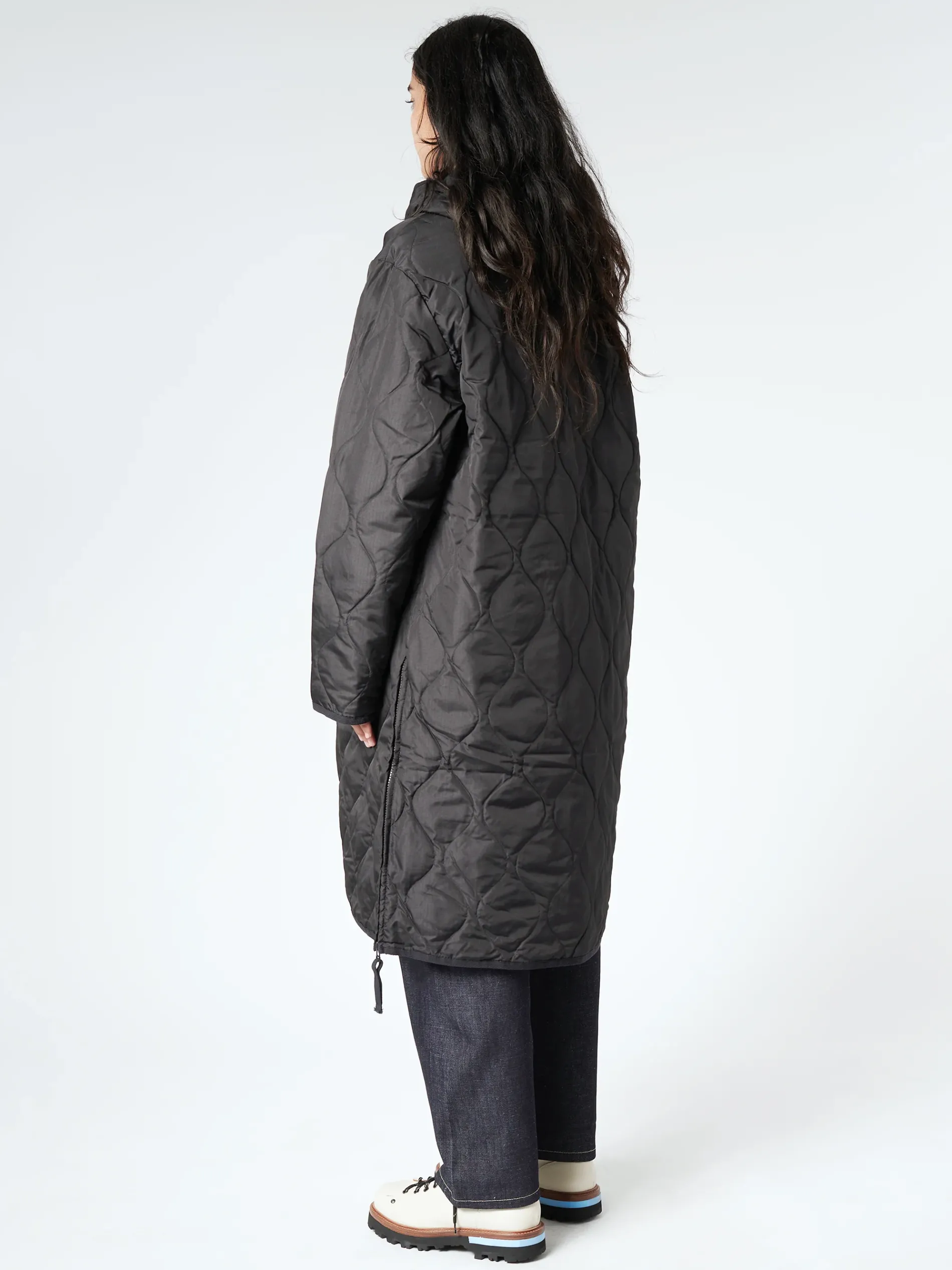 TAION - Military Hood Long Down Coat in Black