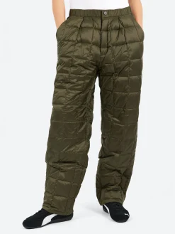 TAION - Semi Wide Down Pants in Dark Olive