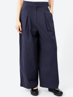 TOAST - Belted Wide Leg Trousers in Raven Blue