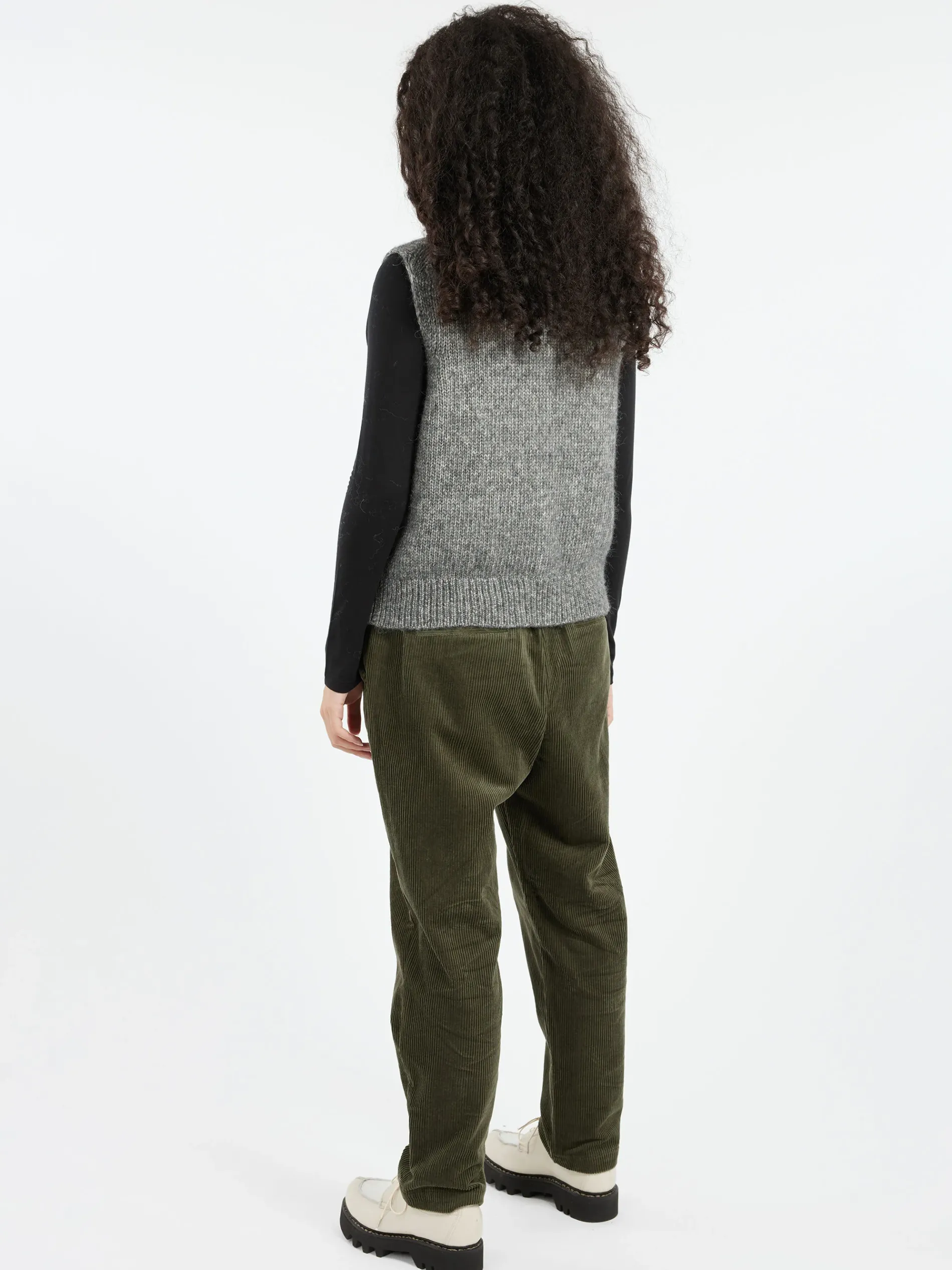 TOAST - Button Through Tank in Grey Melange