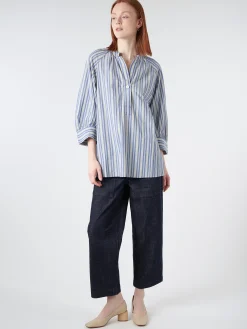 TOAST - Catrin Stripe Raglan Shirt in Myrtle
