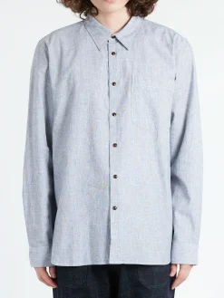 TOAST - Chambray Cotton Linen Shirt in Charcoal