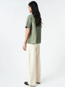 TOAST - Cotton Linen Short Sleeve Shirt in Sage