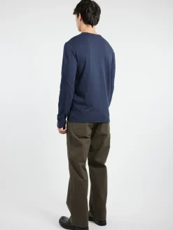 TOAST - Frank Long Sleeve Tee in Prussian Blue