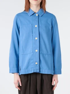TOAST - Garment Dyed Denim Shirt in Woad