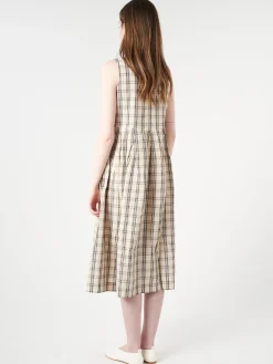 TOAST - Iku Check Dress in Sand