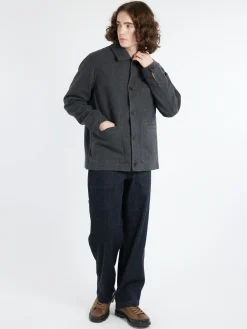 TOAST - Melton Wool Blend Chore Jacket in Charcoal