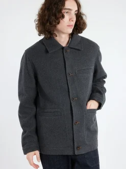 TOAST - Melton Wool Blend Chore Jacket in Charcoal