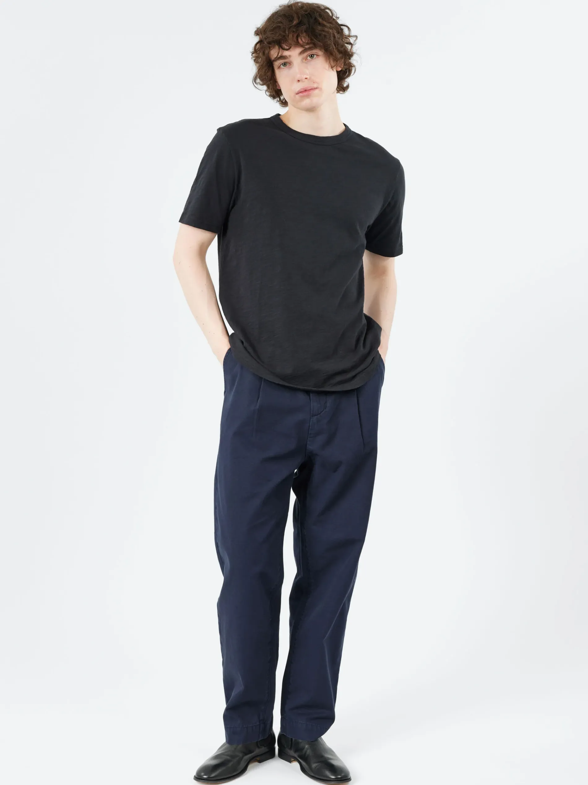 TOAST - Otto Pleat Trousers in Navy